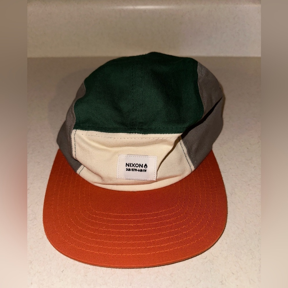 Green/white/orange Nixon 5-Panel hat